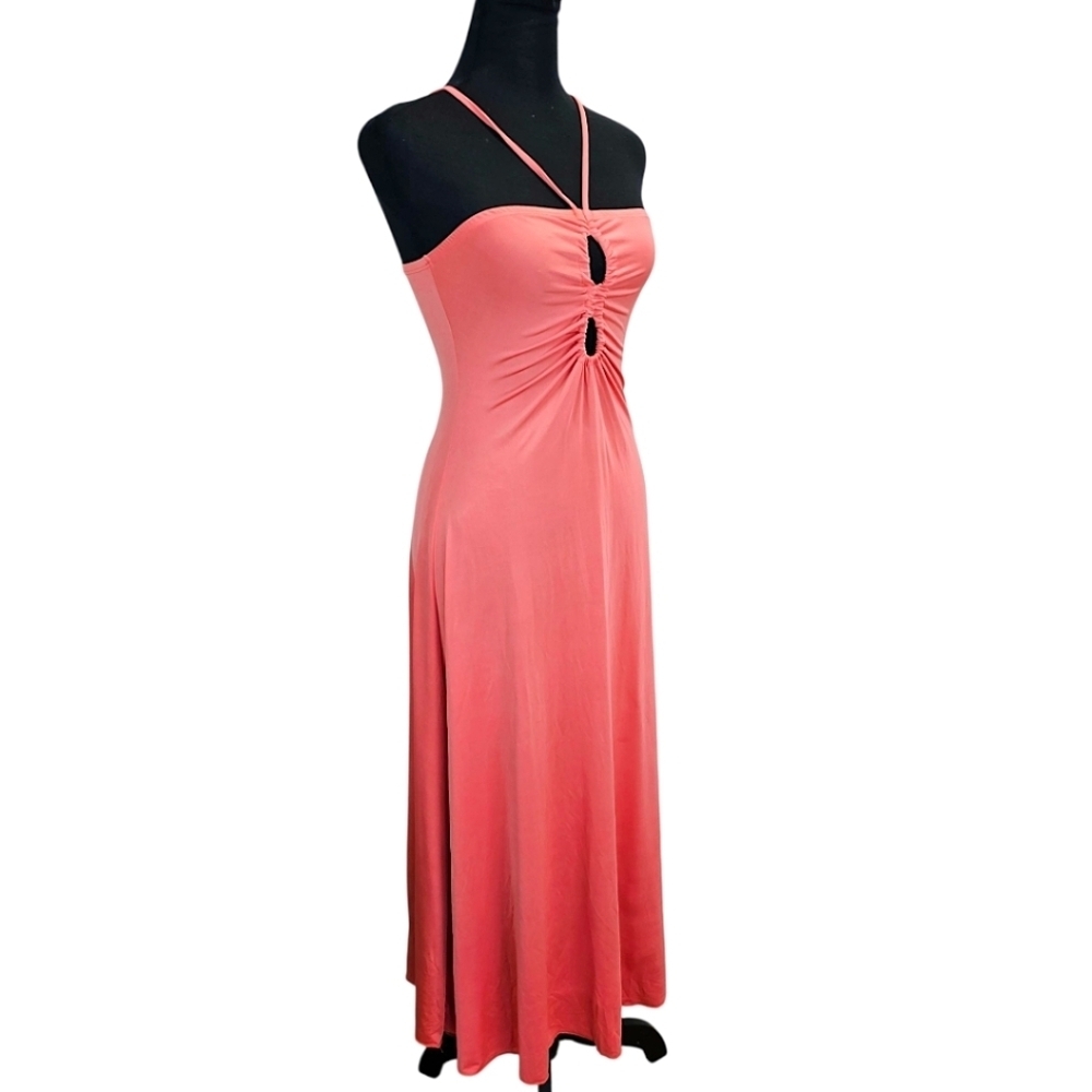 Sincerely Jules Coral Strappy Cutout Midi Dress Large Y2K Resort Vacation 2000s - Picture 3 of 14
